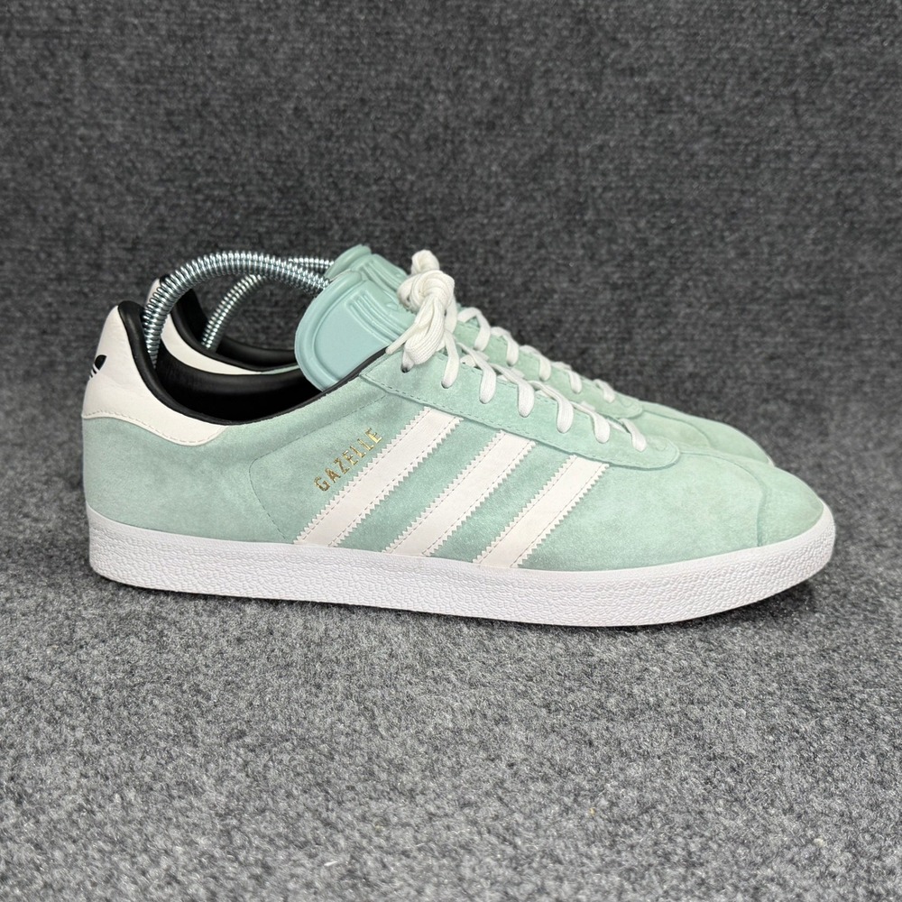 Adidas Gazelle Shoes Mens 10.5 Mint Green Suede Leather Low Lace Retro Athletic